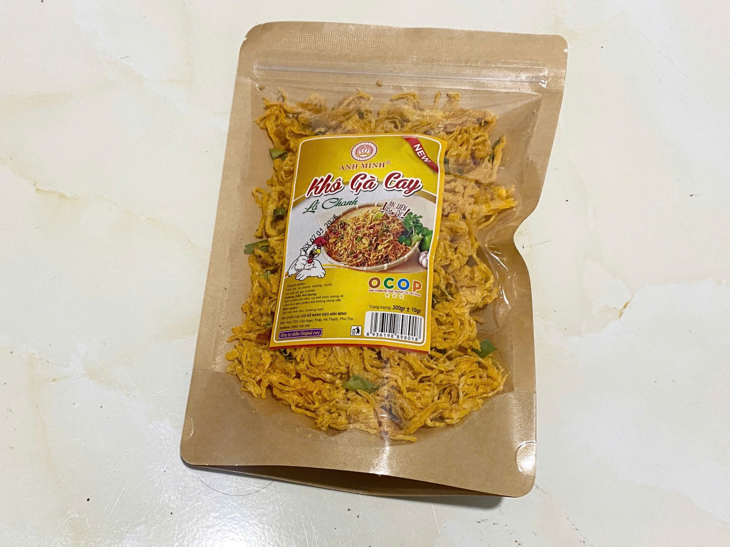 Khô gà cay lá chanh 250g